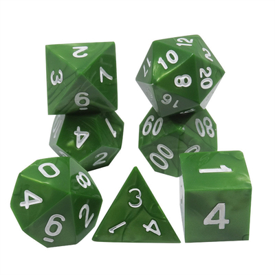 Zielony marmur naturalnej żywicy RPG Kości Multi - Noodle Dnd Kości Set