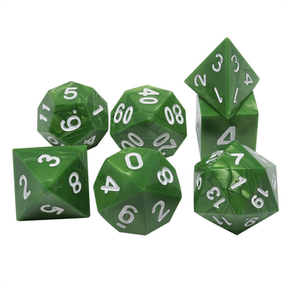 Zielony marmur naturalnej żywicy RPG Kości Multi - Noodle Dnd Kości Set