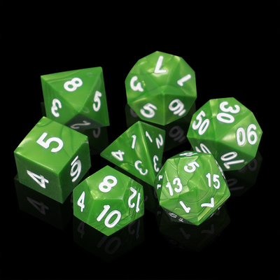 Zielony marmur naturalnej żywicy RPG Kości Multi - Noodle Dnd Kości Set