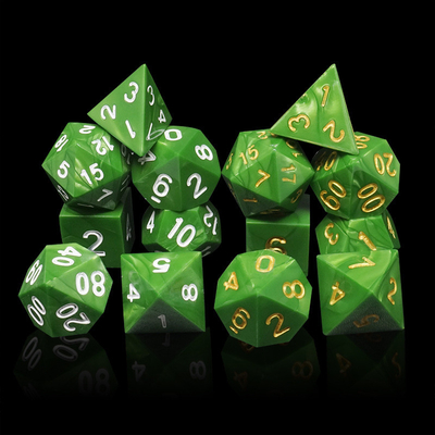 Zielony marmur naturalnej żywicy RPG Kości Multi - Noodle Dnd Kości Set