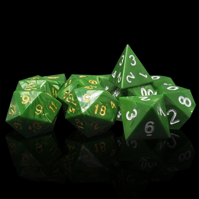 Zielony marmur naturalnej żywicy RPG Kości Multi - Noodle Dnd Kości Set