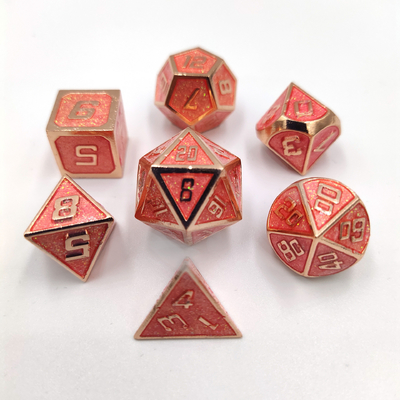 Flash Powder Metal Multi Face Role Playing Dice Set Niebieska postać