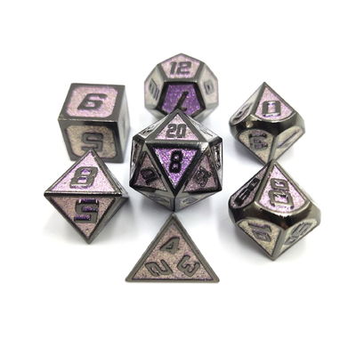 Flash Powder Metal Multi Face Role Playing Dice Set Niebieska postać