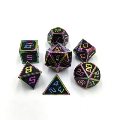 Flash Powder Metal Multi Face Role Playing Dice Set Niebieska postać