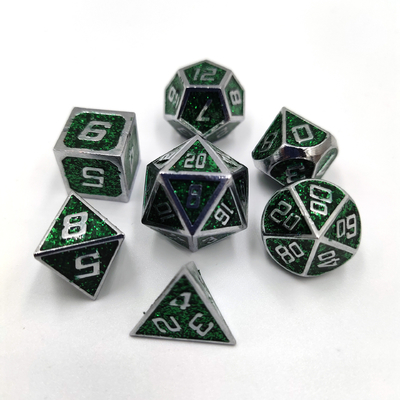 Flash Powder Metal Multi Face Role Playing Dice Set Niebieska postać