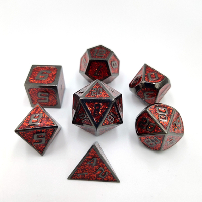 Flash Powder Metal Multi Face Role Playing Dice Set Niebieska postać