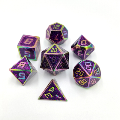 Flash Powder Metal Multi Face Role Playing Dice Set Niebieska postać