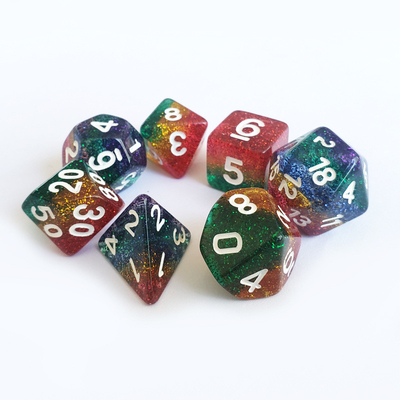 Zestaw kości pokładowych Shin Golden Powder Rainbow Resin Dragon and Dungeon