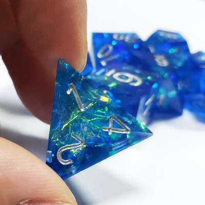 Zestaw kości pokładowych z żywicy Blue Ocean Heart Crystal Dragon and Dungeon