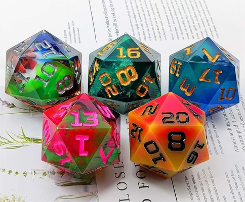 Jednostronny 20 Stron Glowing Resin Game Dice DND COC TRPG