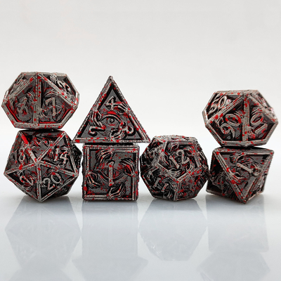 Luksusowe Metalowe Kości Poligraficzne 8 Aktywnych Kolorów TRPG Dungeons And Dragons Dnd Metal Dice Set