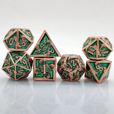 Luksusowe Metalowe Kości Poligraficzne 8 Aktywnych Kolorów TRPG Dungeons And Dragons Dnd Metal Dice Set