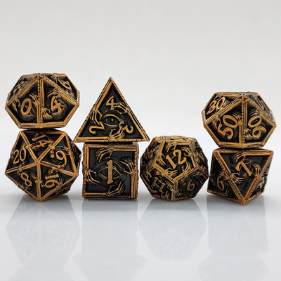 Luksusowe Metalowe Kości Poligraficzne 8 Aktywnych Kolorów TRPG Dungeons And Dragons Dnd Metal Dice Set