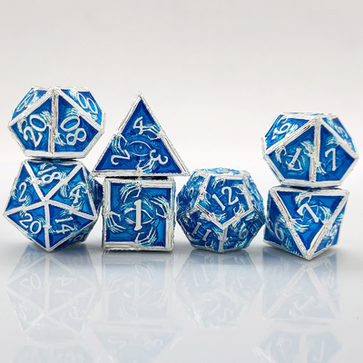 Luksusowe Metalowe Kości Poligraficzne 8 Aktywnych Kolorów TRPG Dungeons And Dragons Dnd Metal Dice Set