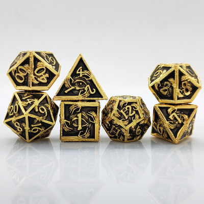 Luksusowe Metalowe Kości Poligraficzne 8 Aktywnych Kolorów TRPG Dungeons And Dragons Dnd Metal Dice Set