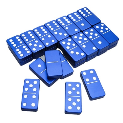 Podwójne 6 6 metalowe domino z 28 gigantycznymi aluminium stopem domino bloków laserem drukowane gra na pulpicie ✅Pai Jiu ✅