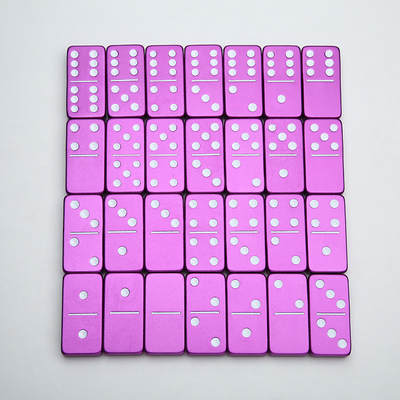 Podwójne 6 6 metalowe domino z 28 gigantycznymi aluminium stopem domino bloków laserem drukowane gra na pulpicie ✅Pai Jiu ✅