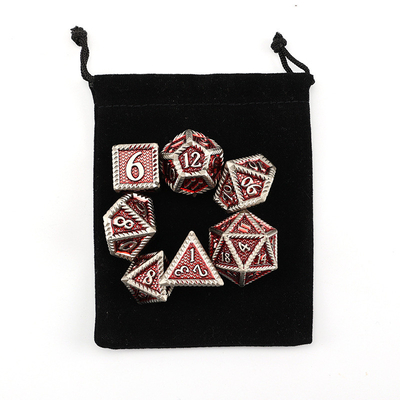 Metalowe kości DND, kości RPG wielościenne Dragon and Dungeon, 7 kości w skali smoka