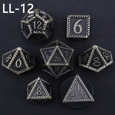 Metalowe kości DND, kości RPG wielościenne Dragon and Dungeon, 7 kości w skali smoka