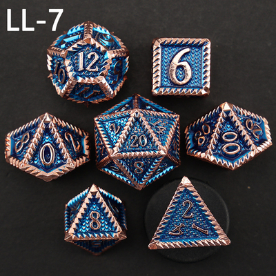 Metalowe kości DND, kości RPG wielościenne Dragon and Dungeon, 7 kości w skali smoka