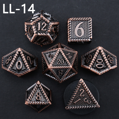 Metalowe kości DND, kości RPG wielościenne Dragon and Dungeon, 7 kości w skali smoka