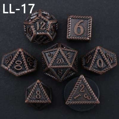 Metalowe kości DND, kości RPG wielościenne Dragon and Dungeon, 7 kości w skali smoka