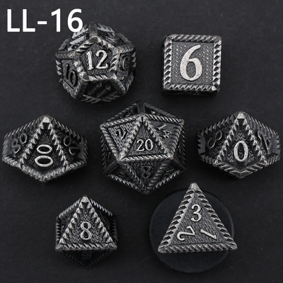 Metalowe kości DND, kości RPG wielościenne Dragon and Dungeon, 7 kości w skali smoka