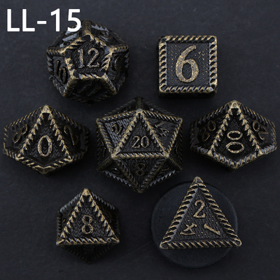 Metalowe kości DND, kości RPG wielościenne Dragon and Dungeon, 7 kości w skali smoka