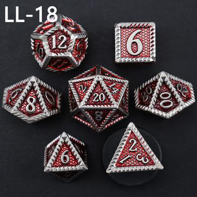 Metalowe kości DND, kości RPG wielościenne Dragon and Dungeon, 7 kości w skali smoka