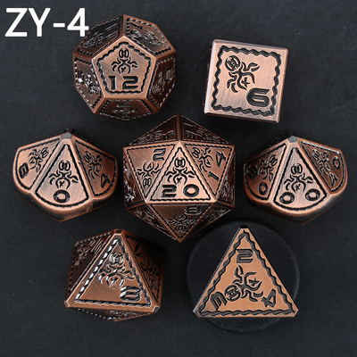 Elektroplacowany Vintage Kolorowy Octopus Metal Dnd Dice Set Dragon i Dragon Szkodownicza Gra Kości