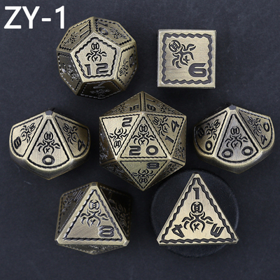 Elektroplacowany Vintage Kolorowy Octopus Metal Dnd Dice Set Dragon i Dragon Szkodownicza Gra Kości