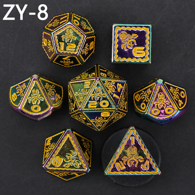 Elektroplacowany Vintage Kolorowy Octopus Metal Dnd Dice Set Dragon i Dragon Szkodownicza Gra Kości