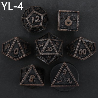 Zielony zestaw kostek DND Dragon i Dungeon Metal Customized Personalized Rune Dice Set