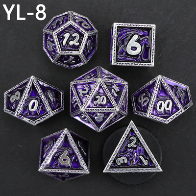 Zielony zestaw kostek DND Dragon i Dungeon Metal Customized Personalized Rune Dice Set