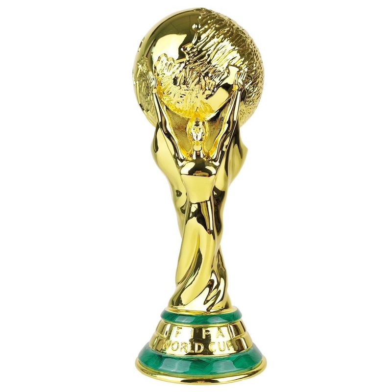 Pozłacane metalowe trofeum piłkarskie Wytrzymały złoty kolor Bardzo duży