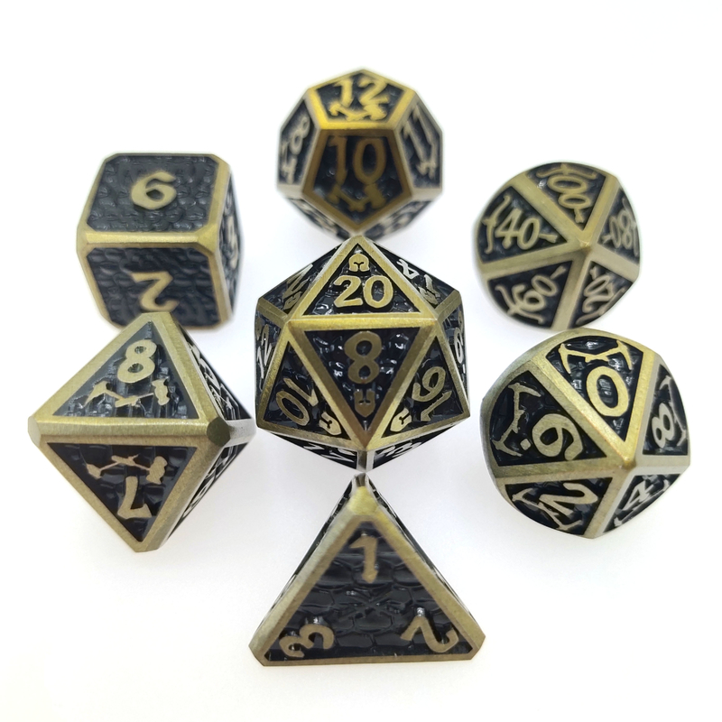 Zestaw kości do kości DND lub RPG Praktyczne Poszycie Ostry kolorowy Metal