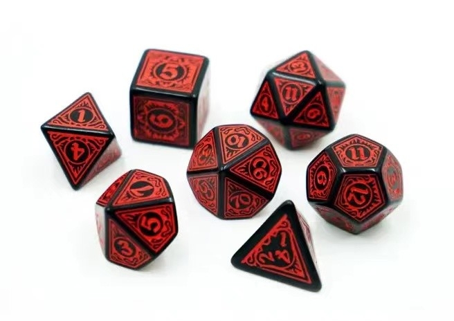 Modne gry RPG zestaw kości 20mm Czarne tło wzór kolorystyczny
