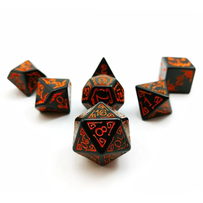 Zestaw kostek z żywicy polimodycznej 7PCS RPG D4 D6 D8 D10 D12 D20 D20