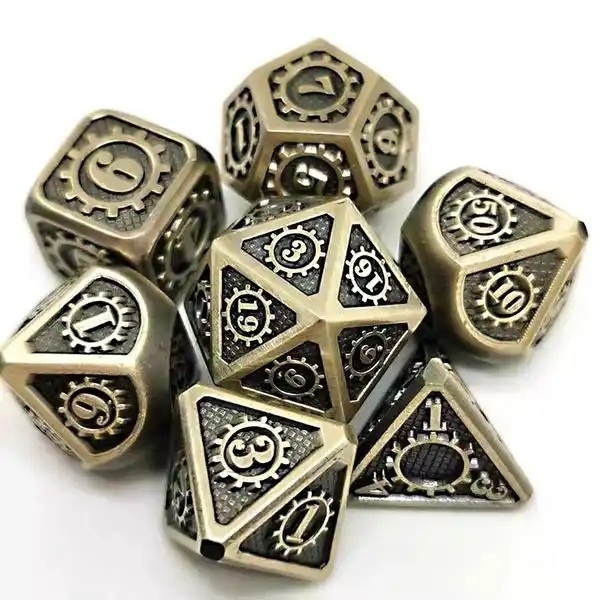 Kolorowy Gear Solid Metal Dice Set Game Kuusu DND RPG