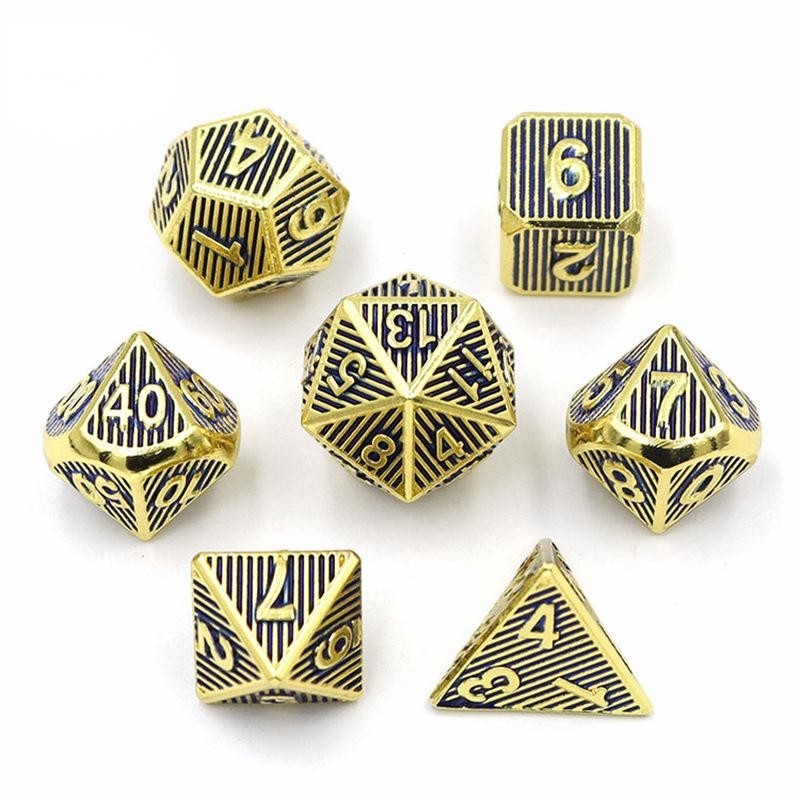 Vertical Metal Multi Face Dice Desktop Game Dnd Rpg Coc Kolor brązowy
