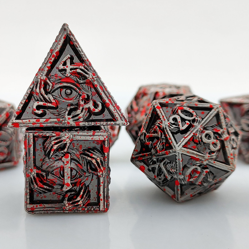 Luksusowe Metalowe Kości Poligraficzne 8 Aktywnych Kolorów TRPG Dungeons And Dragons Dnd Metal Dice Set