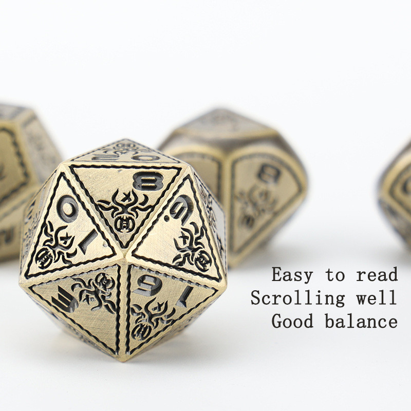 Elektroplacowany Vintage Kolorowy Octopus Metal Dnd Dice Set Dragon i Dragon Szkodownicza Gra Kości