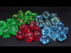 Przejrzysty wielobarwny zestaw kości z żywicy#rpg#dnd#coc